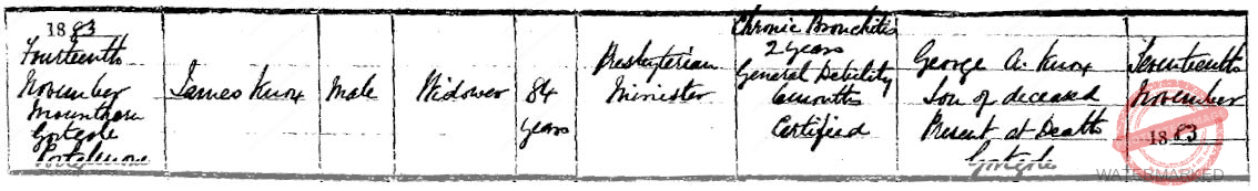 presbyterian minister james knox 1883